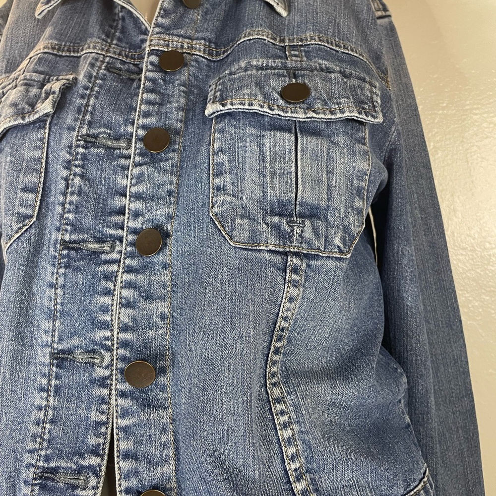 Kut from the Kloth Blue Denim Jean Jacket - Picture 4 of 8